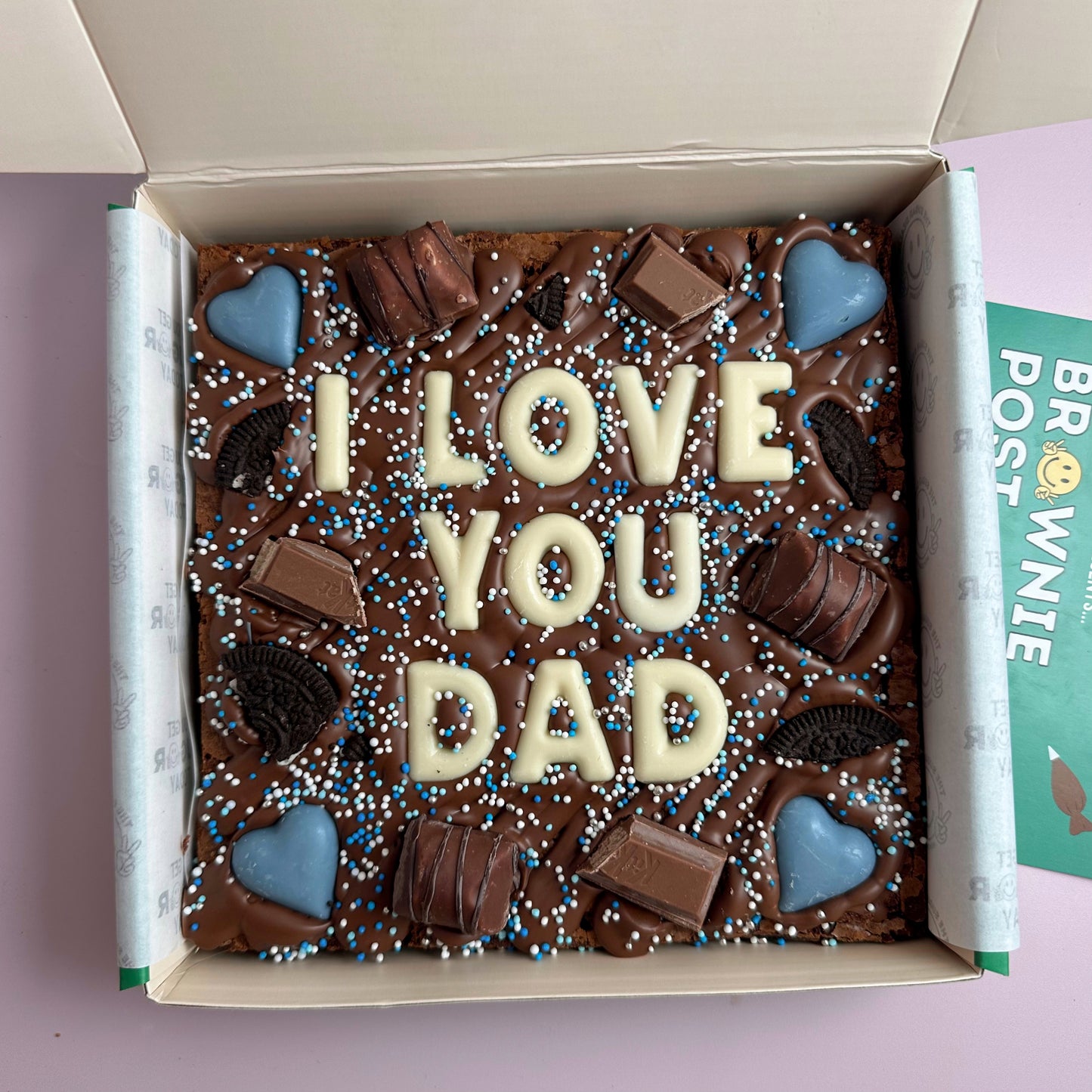 Custom message fathers day brownie