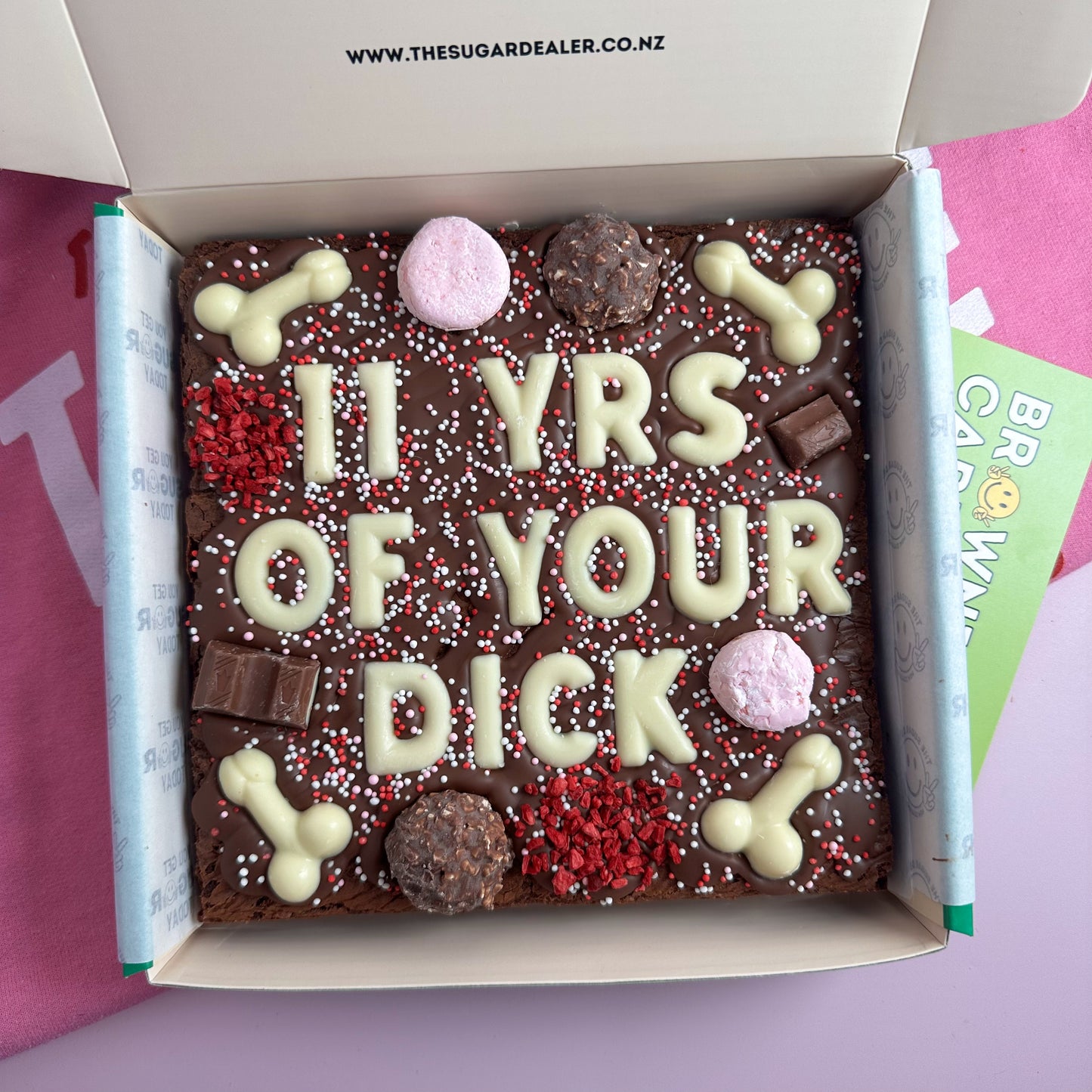 Custom message dick brownie