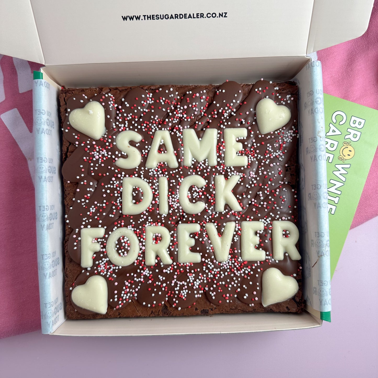 Custom message heart brownie