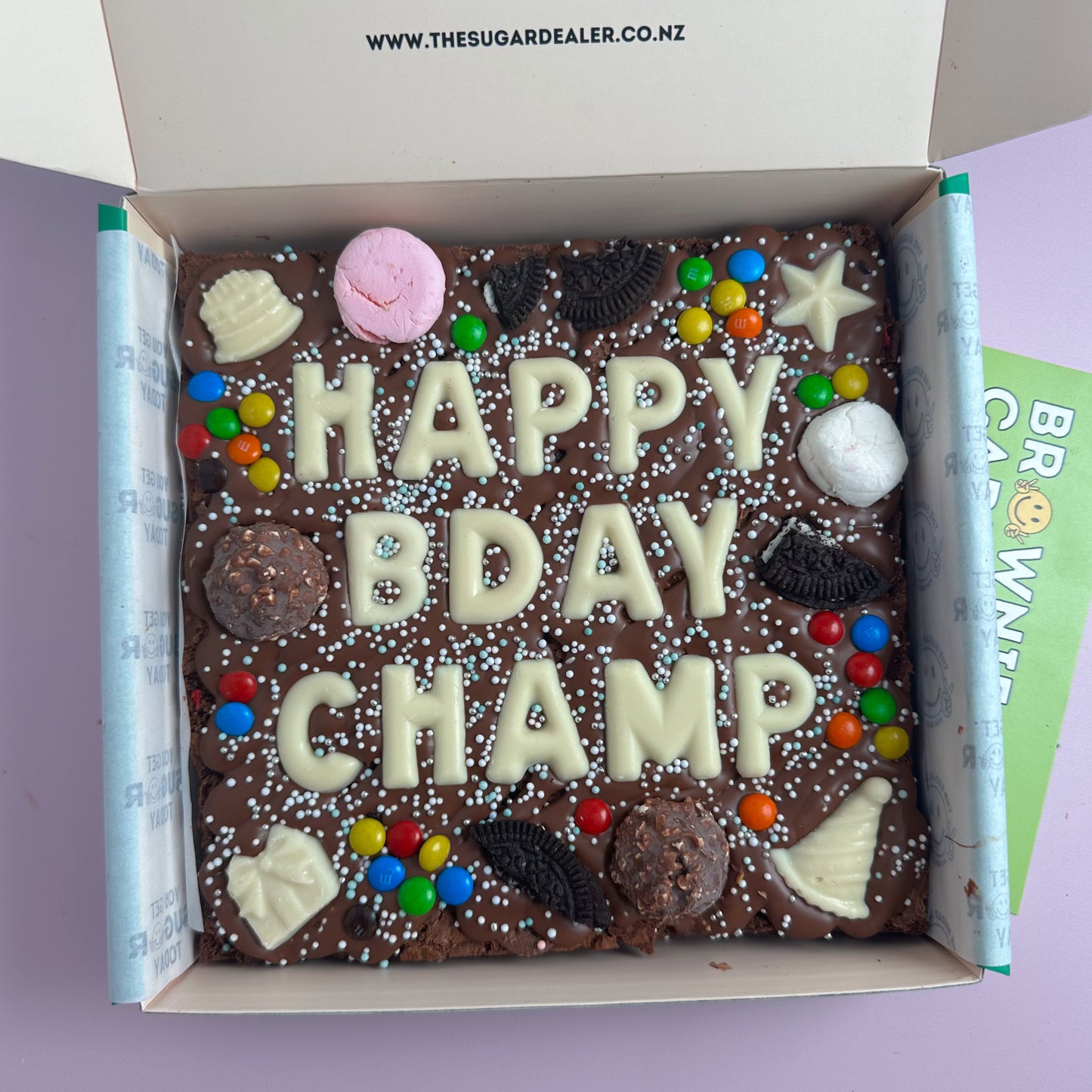 Custom message birthday brownie