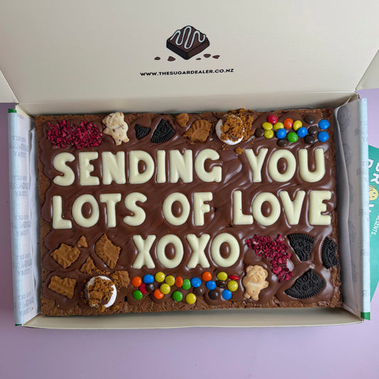 Mega custom message loaded brownie