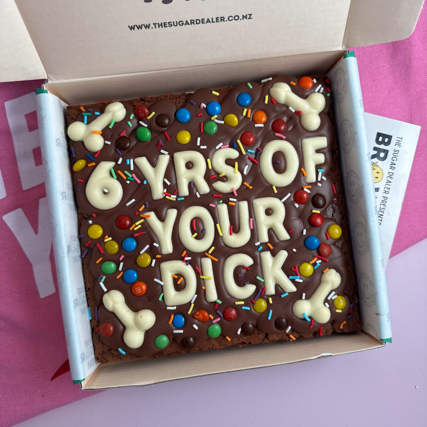 Custom message dick brownie