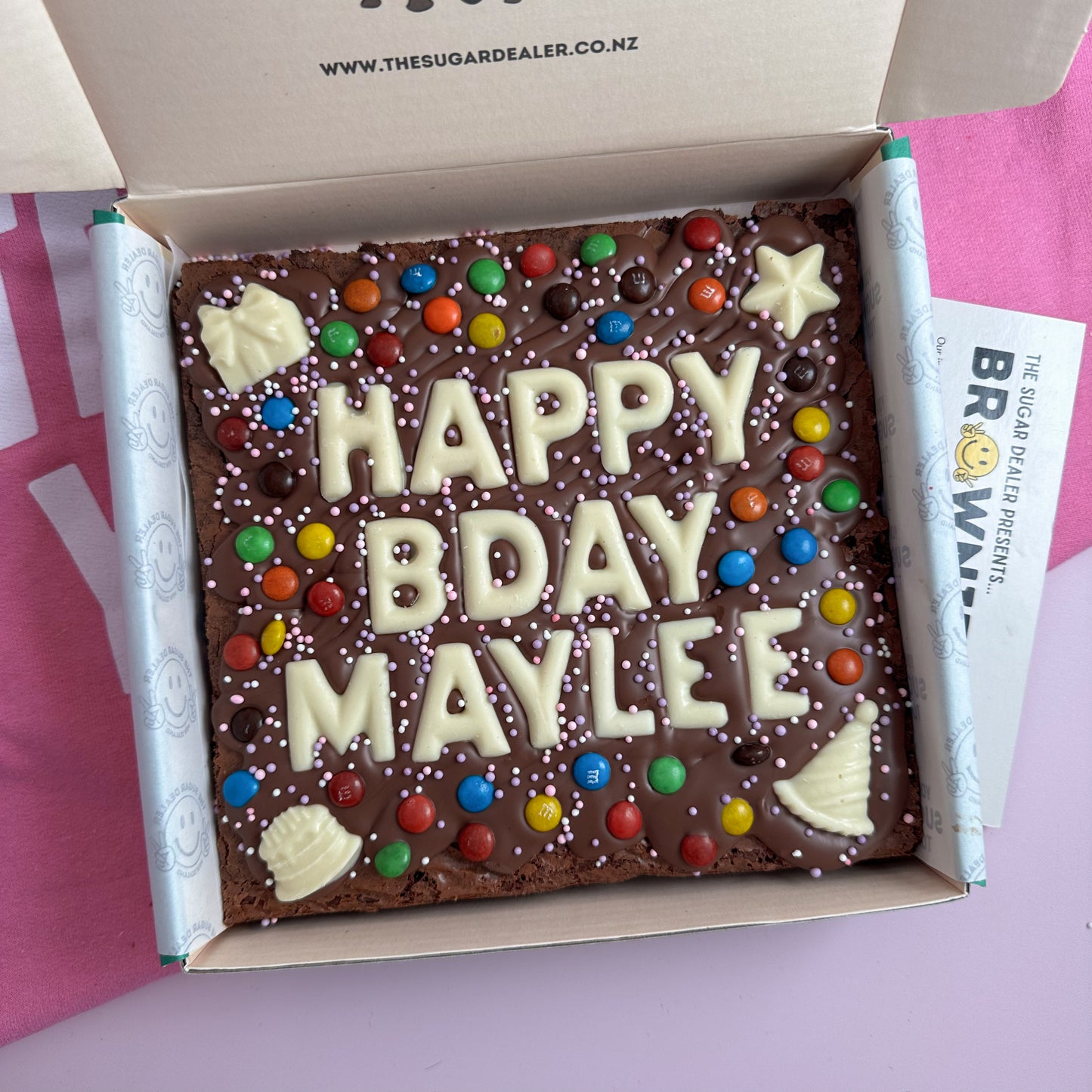 Custom message birthday brownie