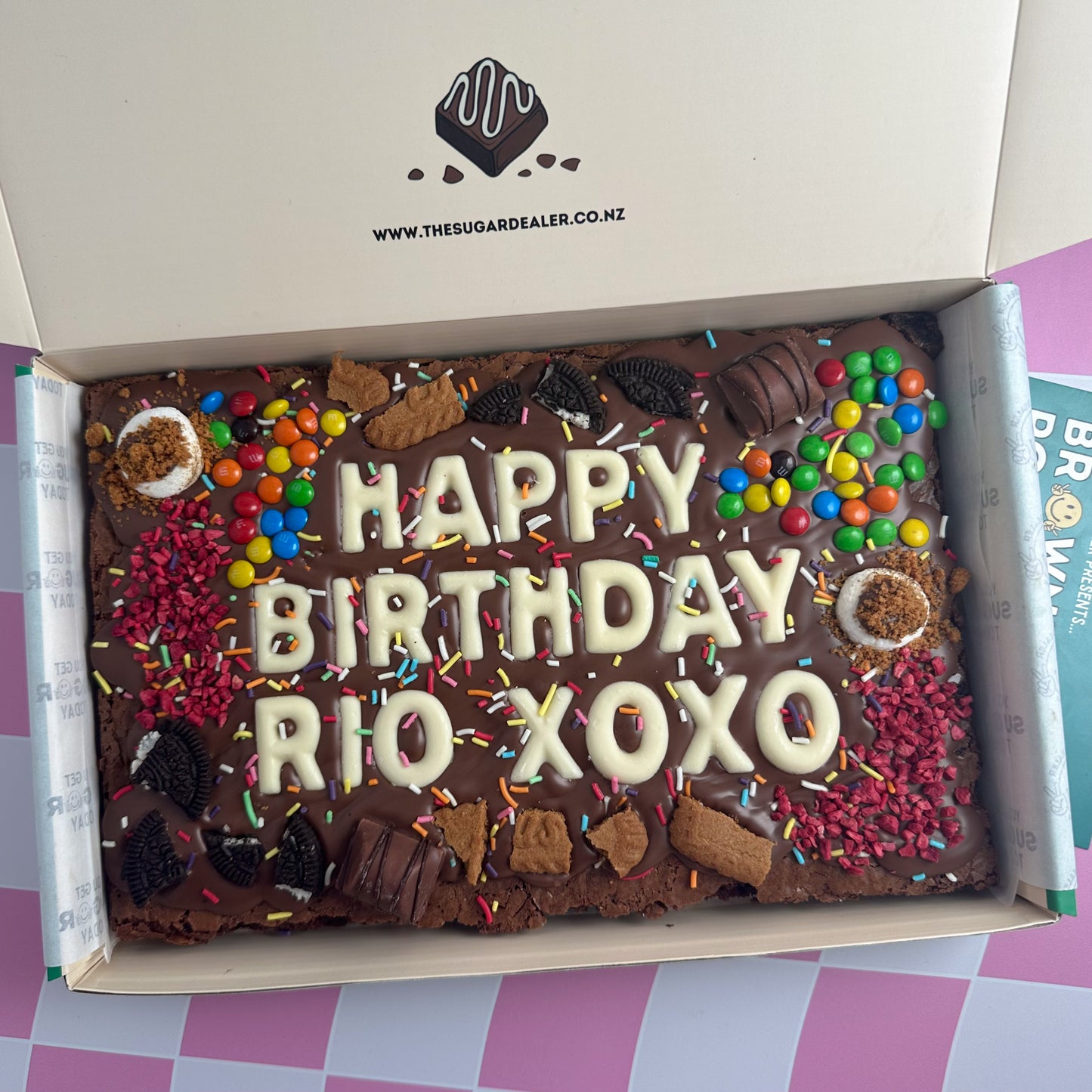 Mega custom message loaded brownie