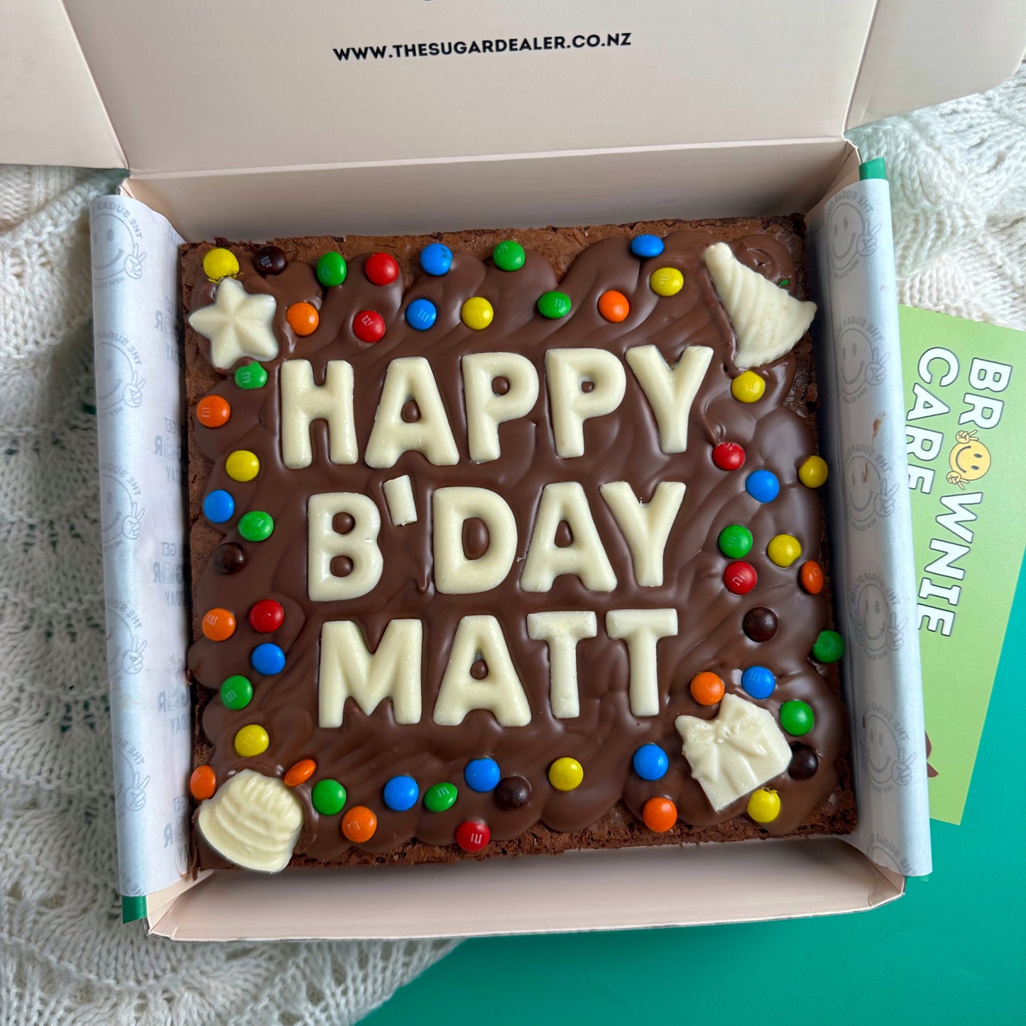 Custom message birthday brownie