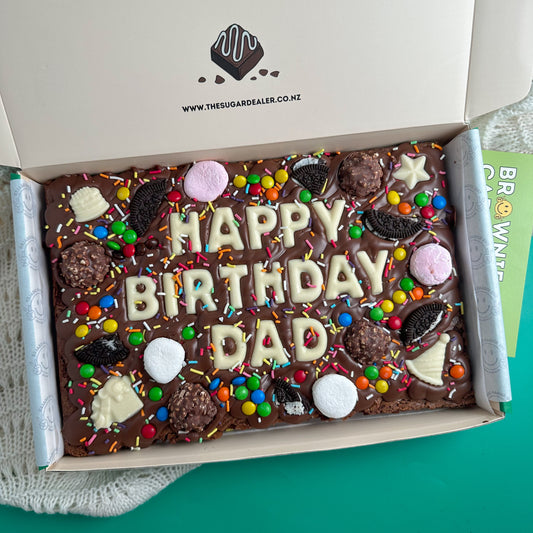 Mega custom message birthday brownie