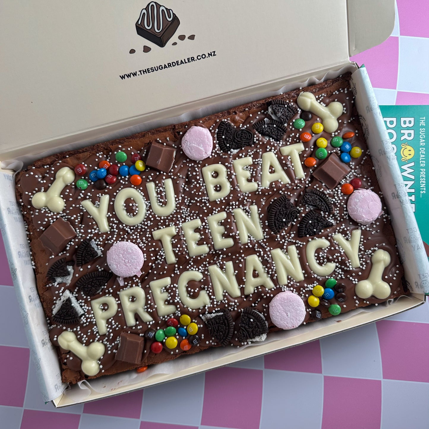 Mega custom message dick brownie