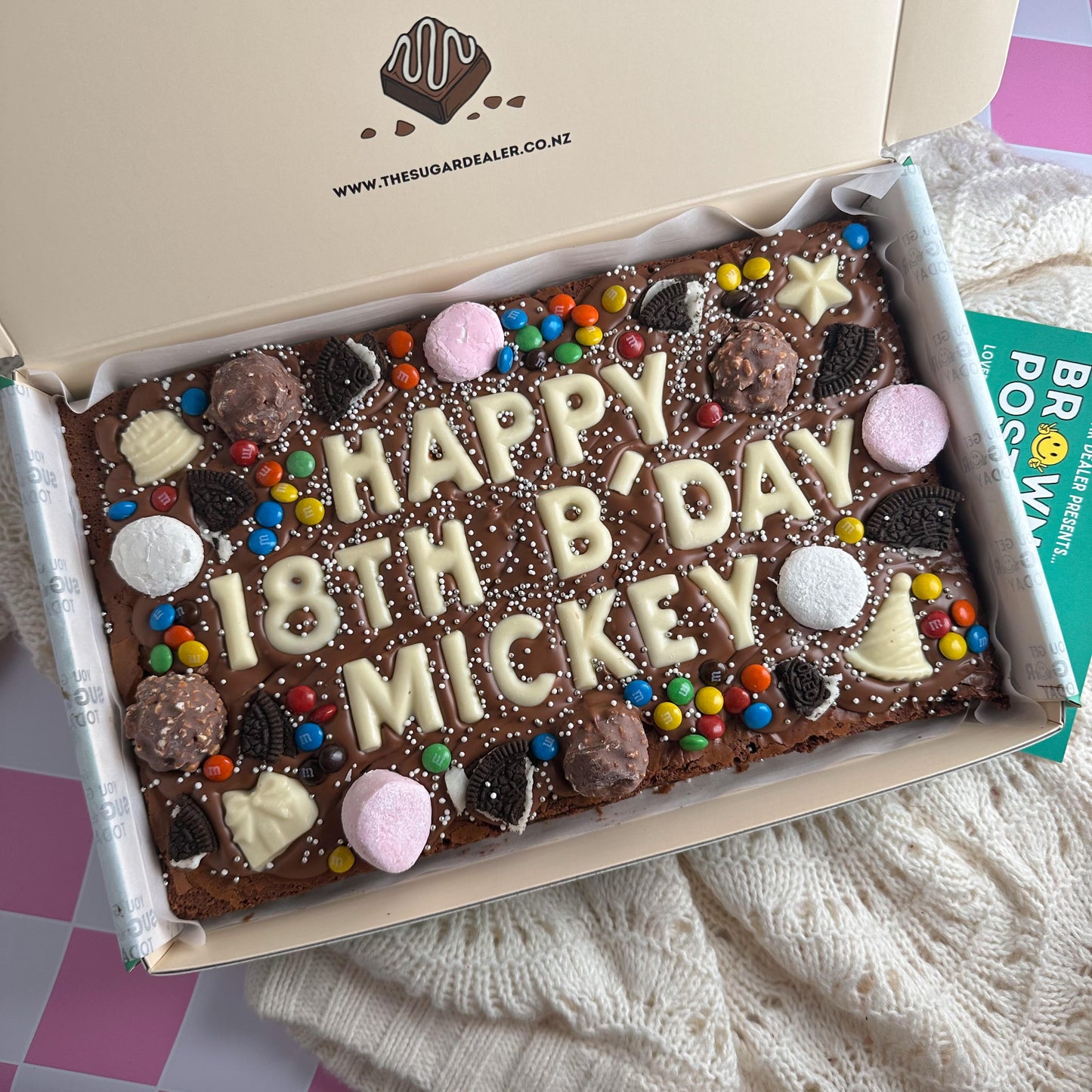 Mega custom message birthday brownie