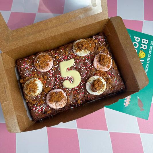 mini birthday age brownie - customise it with your favourite flavours!