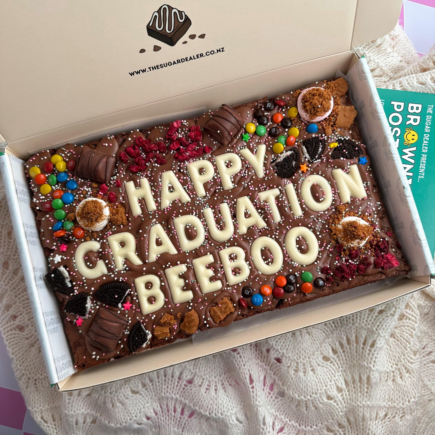 Mega custom message loaded brownie