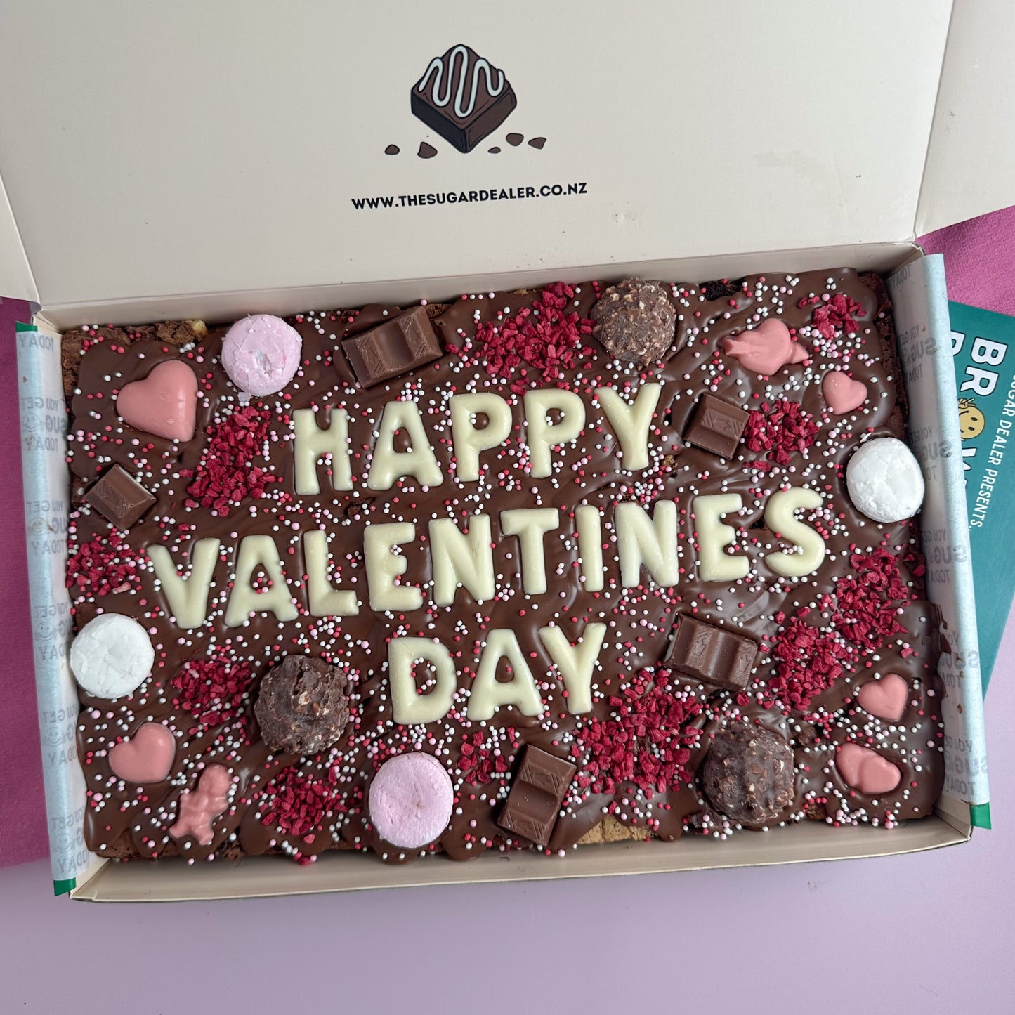 Mega custom message Valentines brownie