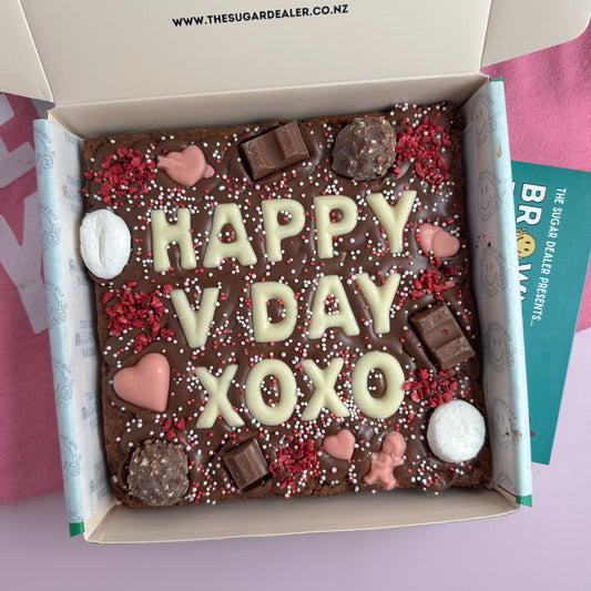 Custom message Valentines brownie