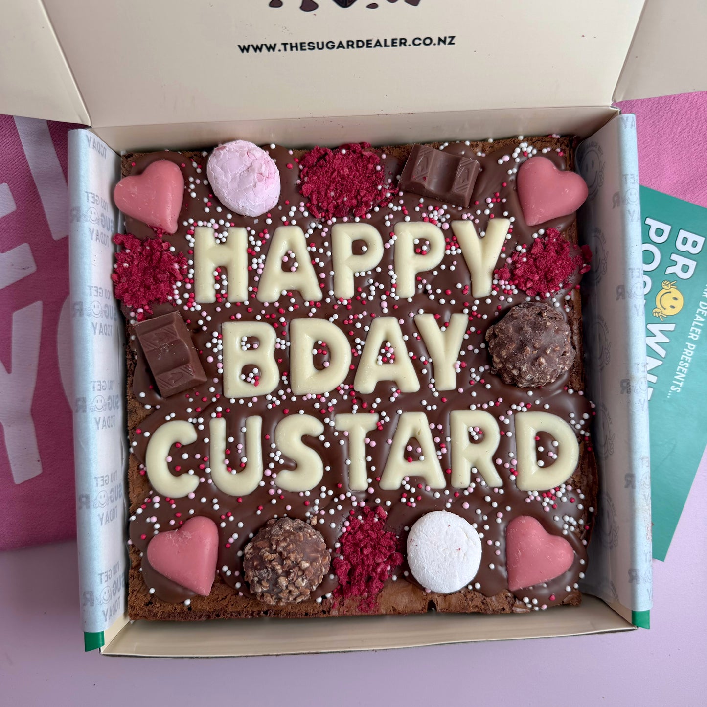 Custom message heart brownie