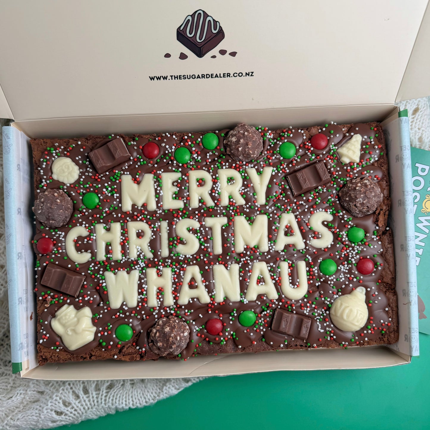 Mega custom message Christmas brownie