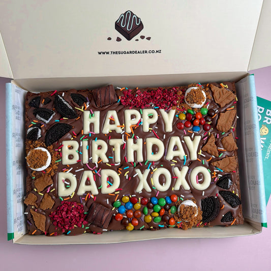 Mega custom message loaded brownie