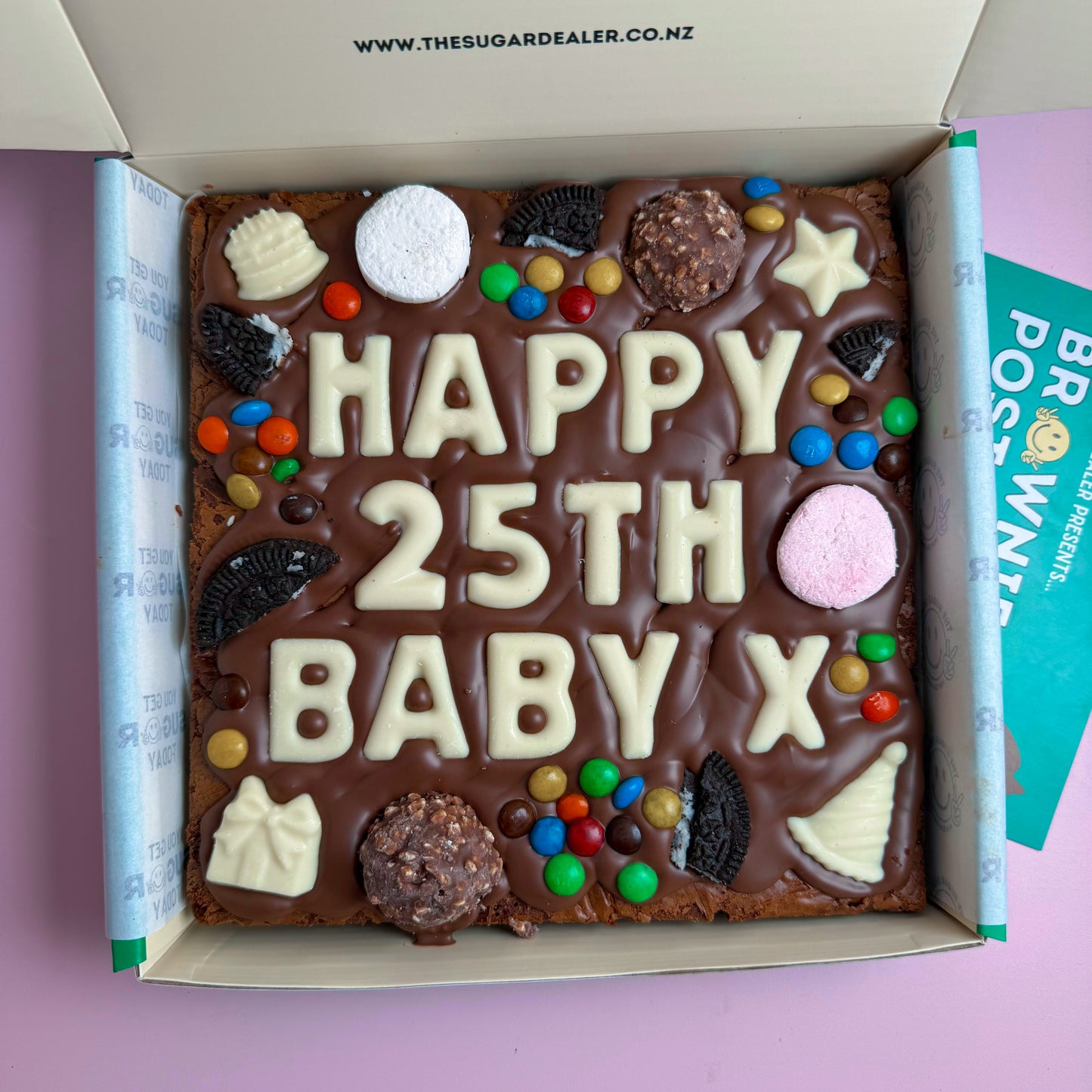 Custom message birthday brownie