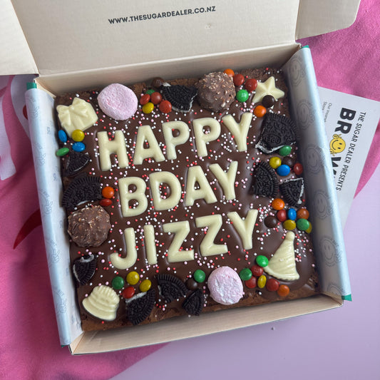 Custom message birthday brownie