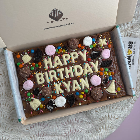 Mega custom message birthday brownie