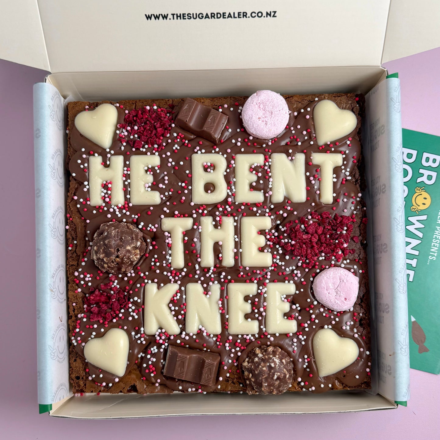 Custom message heart brownie
