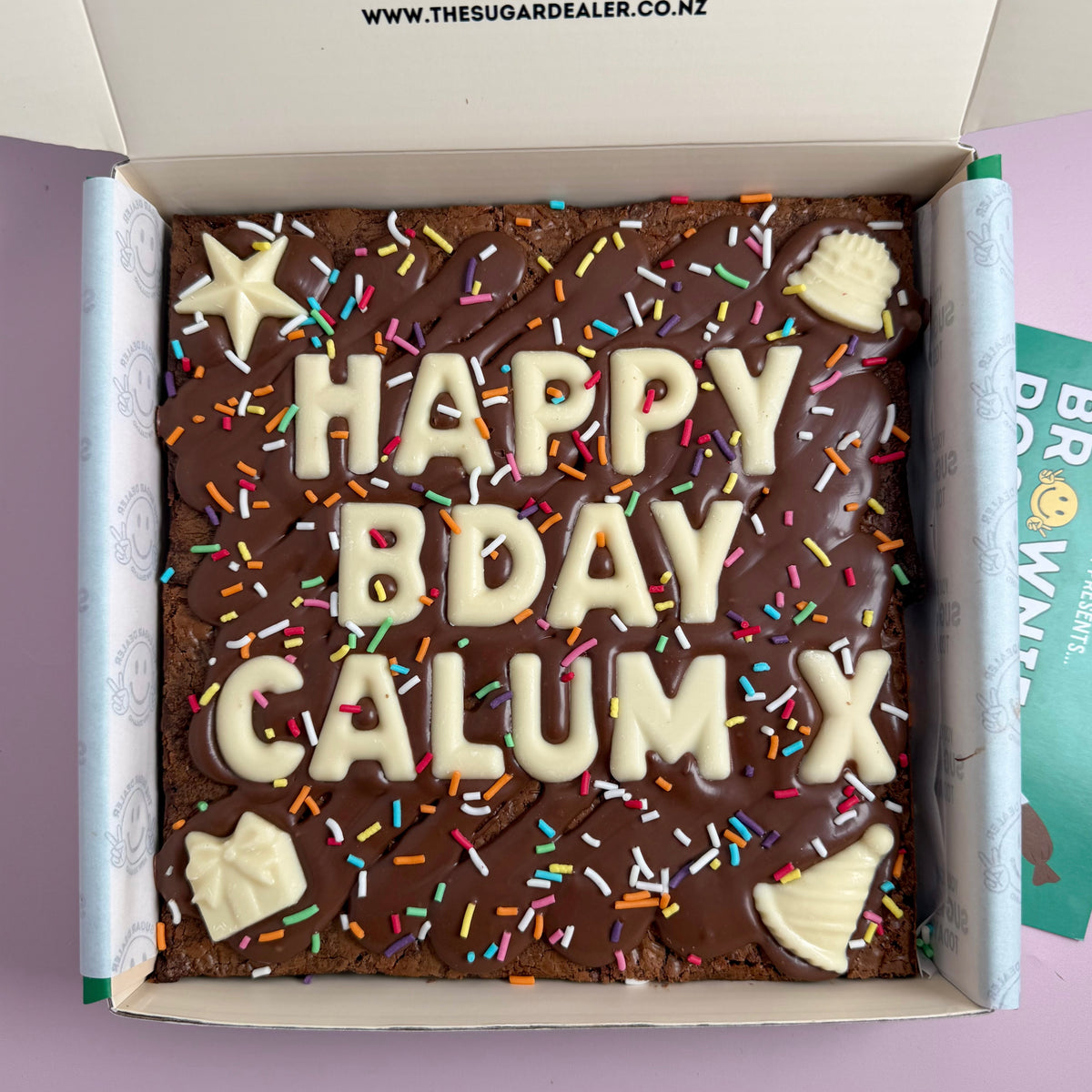 Custom message birthday brownie
