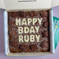 Custom message chocolate fiend brownie