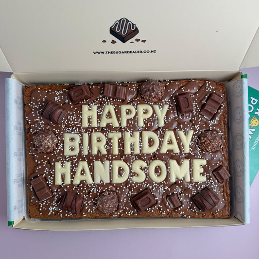 Mega custom message chocolate fiend brownie