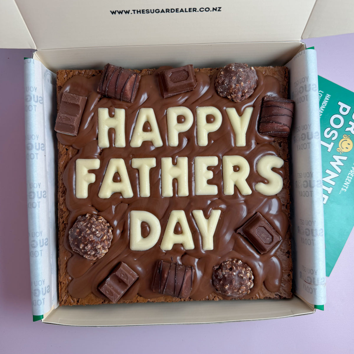 Custom message chocolate fiend brownie