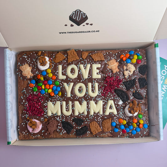 Mega custom message loaded brownie