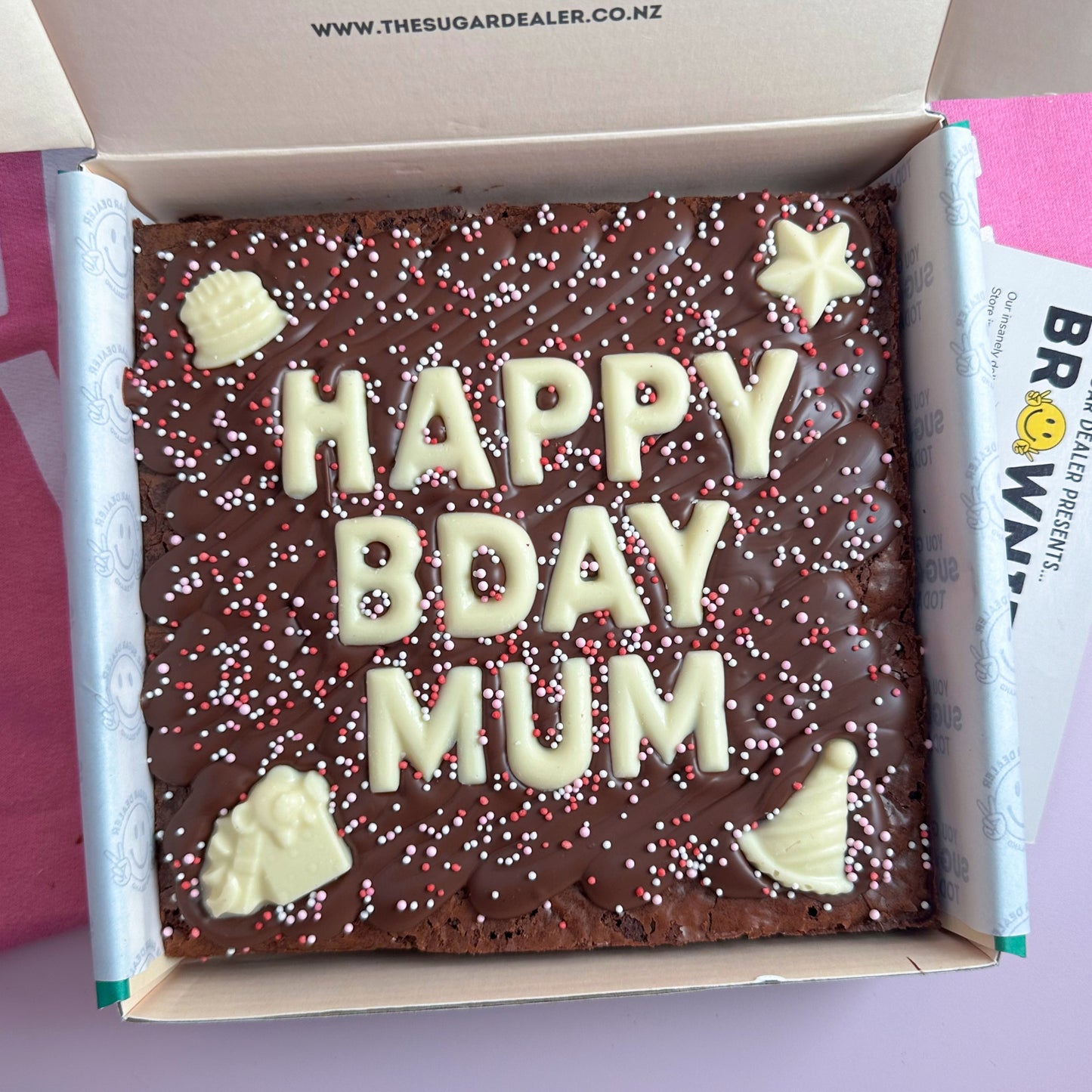 Custom message birthday brownie