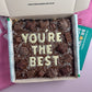 Custom message chocolate fiend brownie