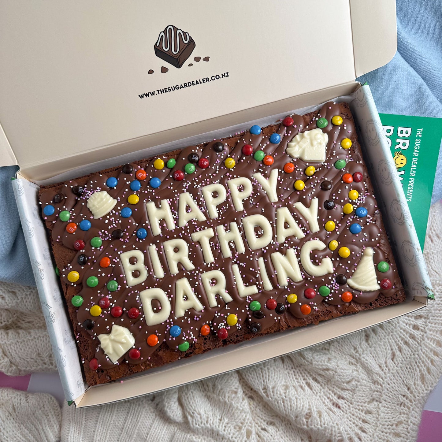 Mega custom message birthday brownie
