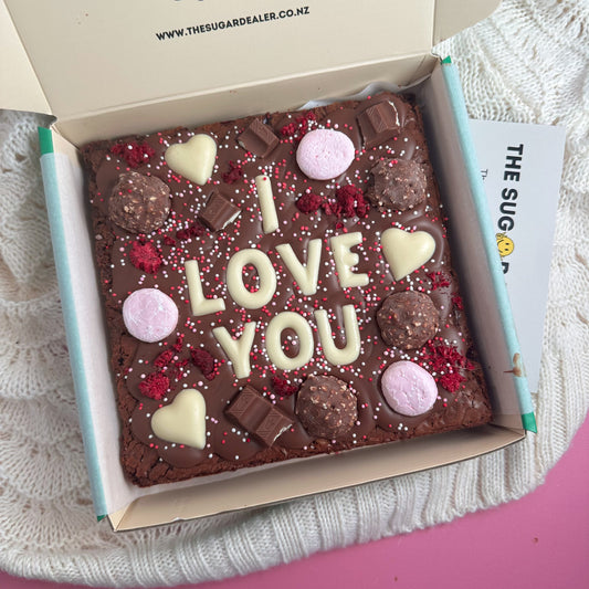 Custom message heart brownie