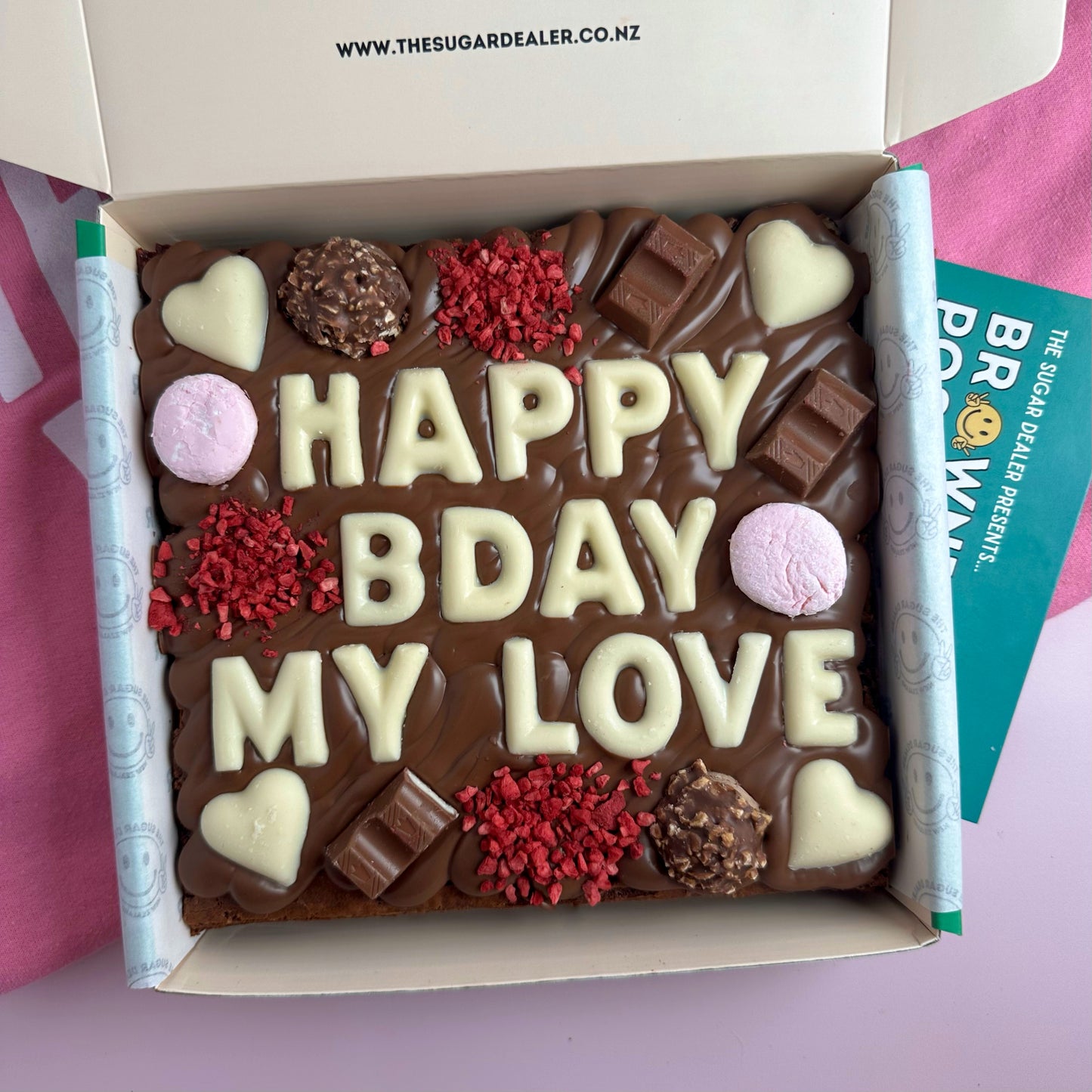 Custom message heart brownie